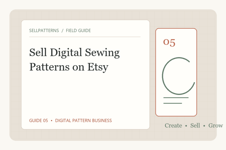 Original editorial illustration of an Etsy digital pattern listing guide