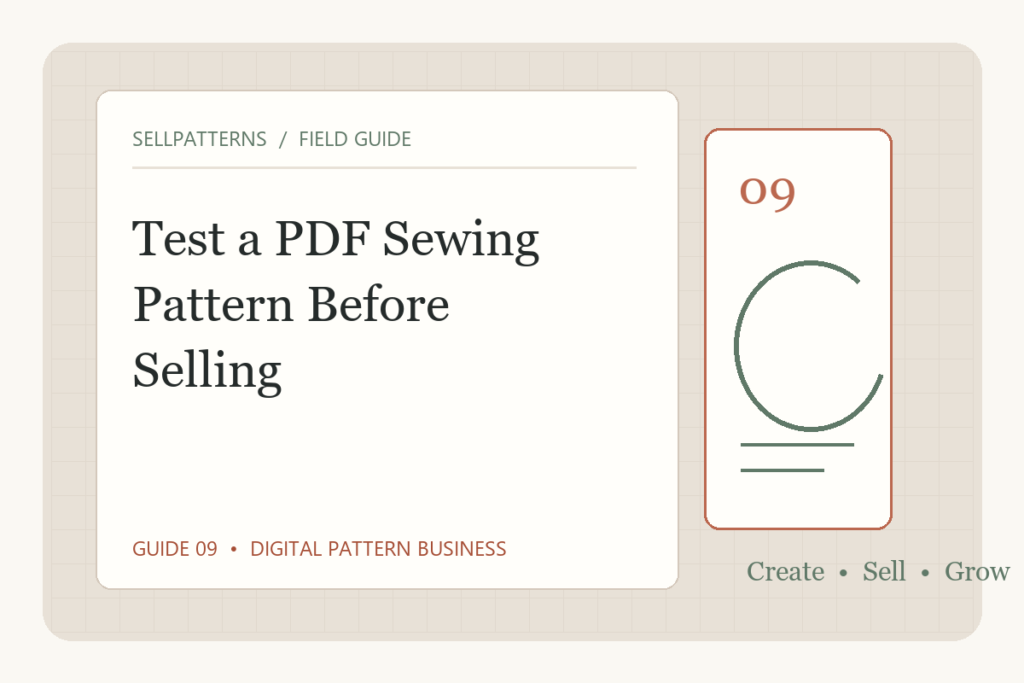 Original editorial illustration of sewing pattern testing notes