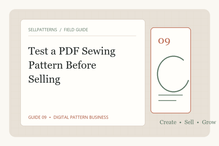 Original editorial illustration of sewing pattern testing notes